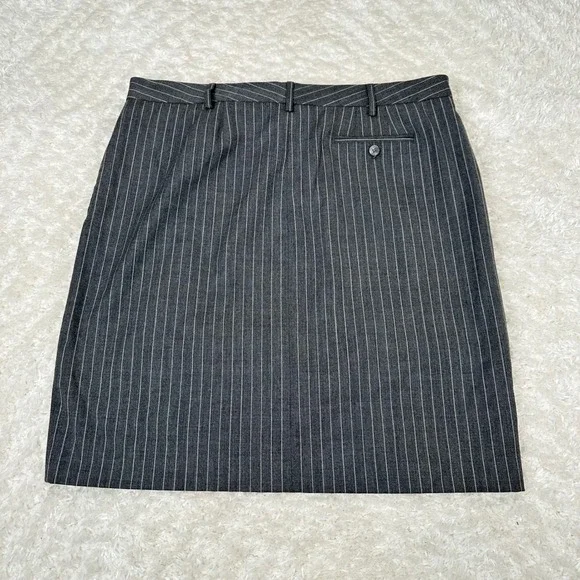 Michael Kors Women's 16 Gray Striped Pencil Skirt Office Wool Blend Academia - Picture 2 of 13